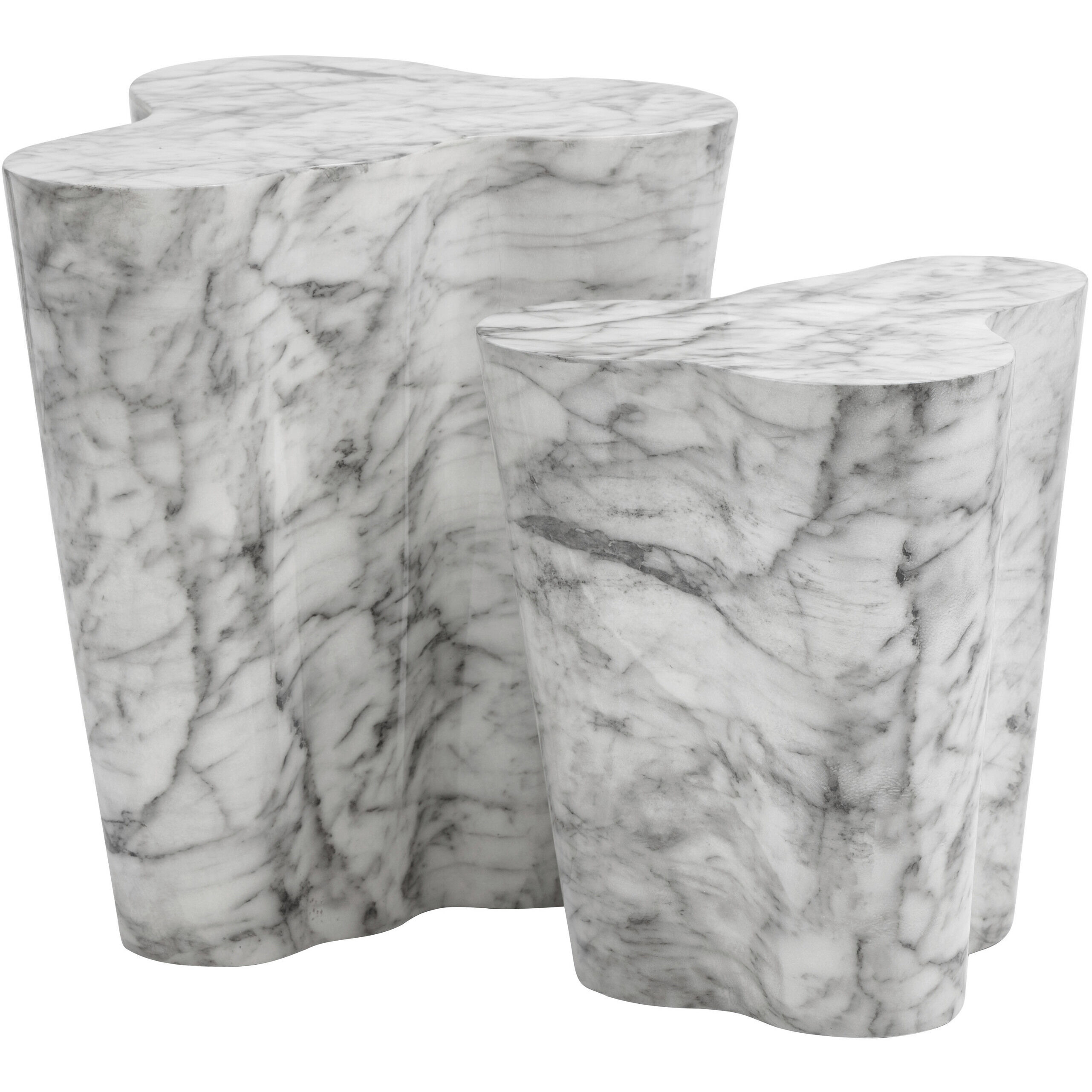 Ava 18 X 18 inch Marble Look Outdoor End Table, Small